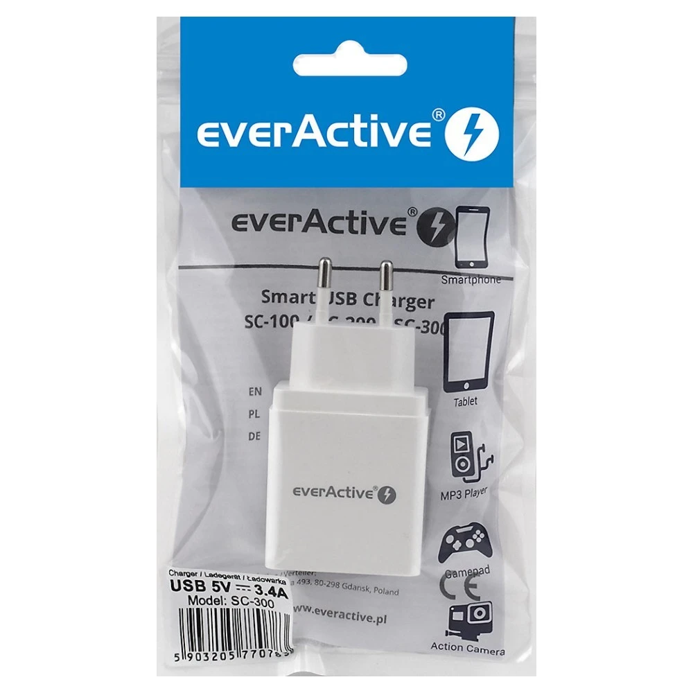 everActive 5V 3.4A 3xUSB įkroviklis