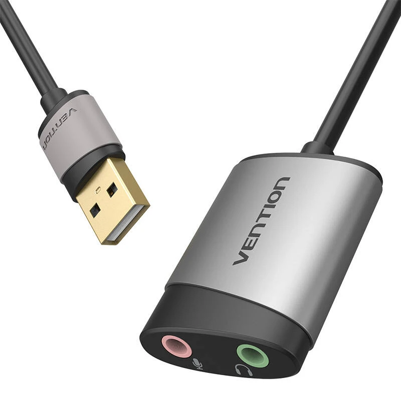 Vention Išorinė USB garso plokštė 0.15 m ventiliacijos CDKHB (pilka)