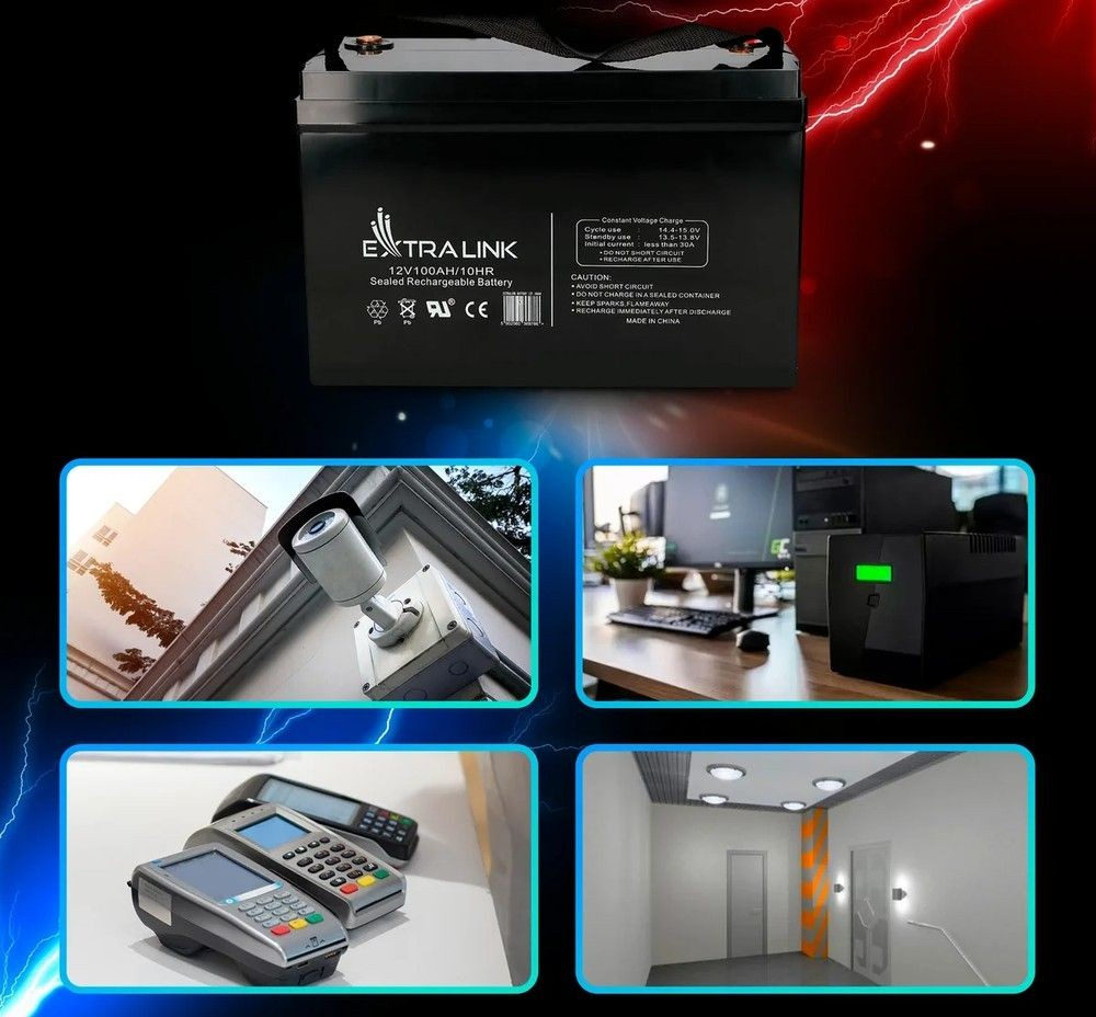 Akumuliatorius Extralink AGM 100 Ah 12V