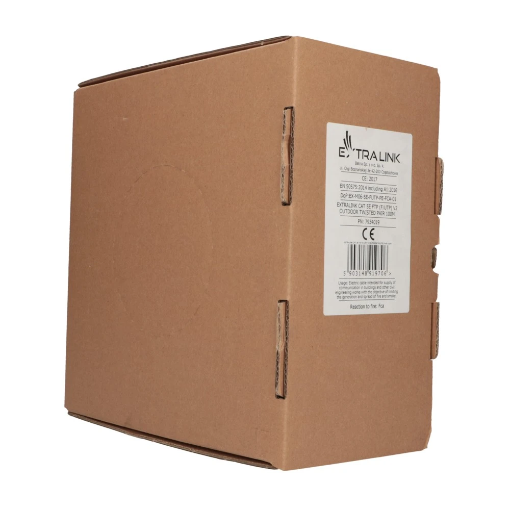 Tinklo laidas Extralink CAT5E FTP lauko tinklo kabelis, 100 m, juodas