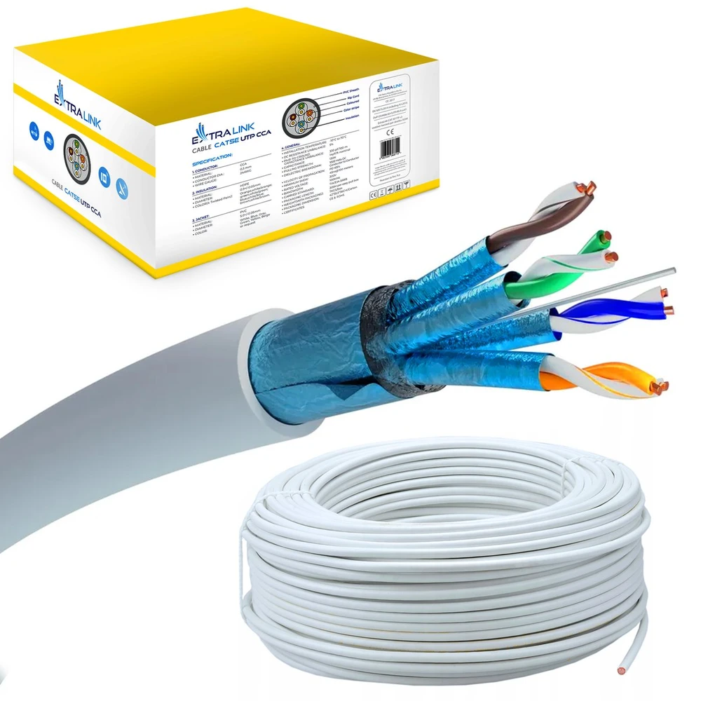 EXTRALINK CAT6A FFTP F/FTP vidinė vytos poros 500m LSZH