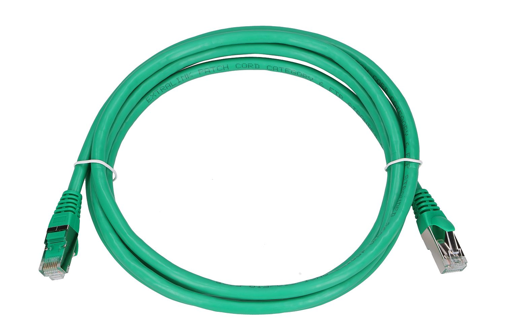 Extralink LAN tinklo kabelis Patchcord CAT.6 FTP 2m 1GBIT folijuota vytos poros, varinis