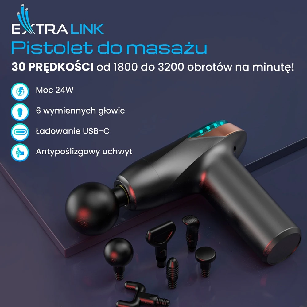 Extralink Massage Gun Lite juoda