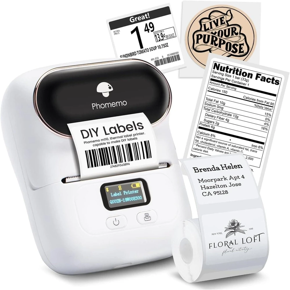 Extralink Mini Spausdintuvas Labeler | Mini drukara etikečių | Balta
