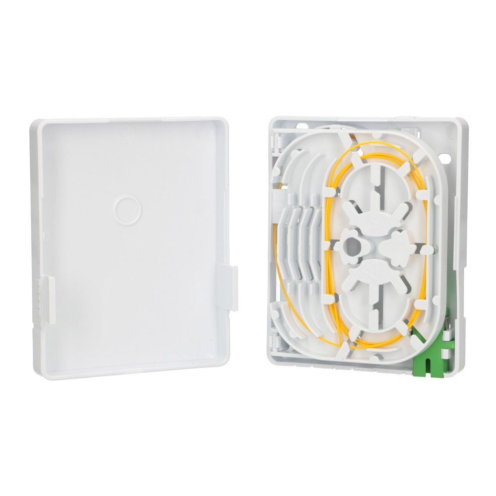 EXTRALINK Olivia 2 gyslų šviesolaidinė galinė dėžutė su kojeliu ir SC/APC adapteriu