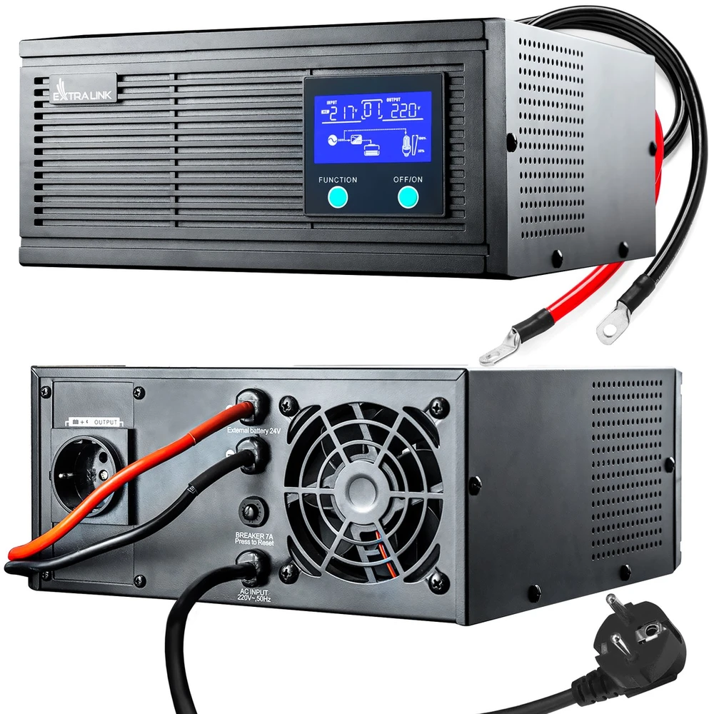 Extralink PIORUN EX.31148 maitinimo adapteris / inverteris Automatinis 1600 W Juoda