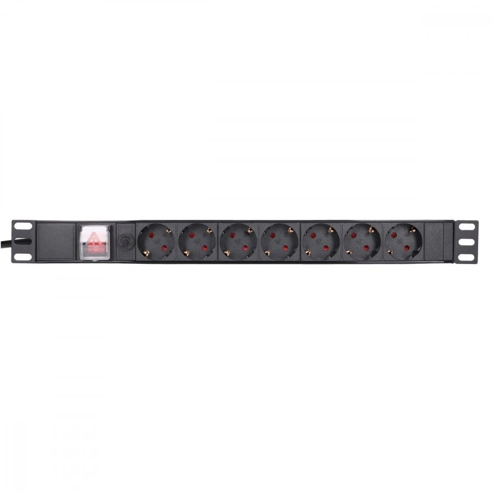 EXTRALINK 19 colių 1U 7 lizdų ES tipo maitinimo PDU su jungikliu PDU EU