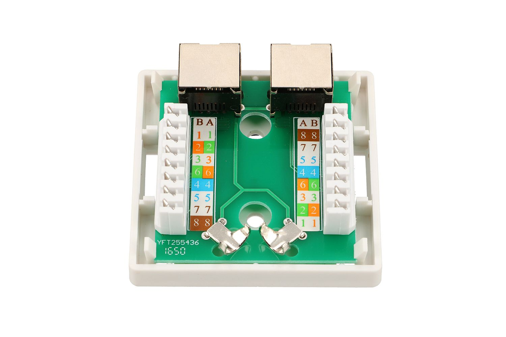 „Extralink“ paviršinio montavimo lizdas, 2x RJ45 CAT5E STP