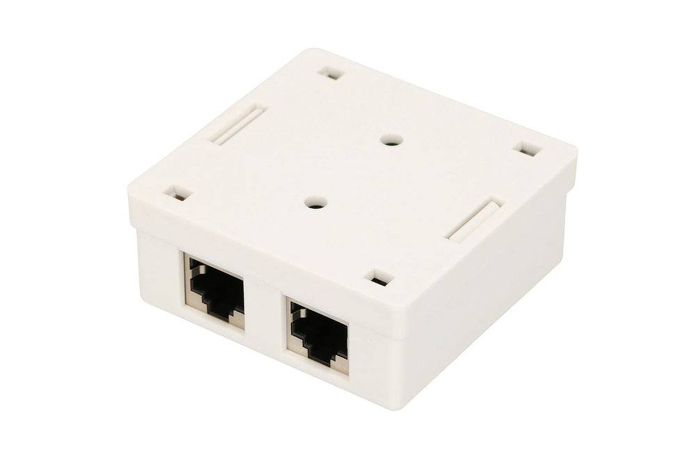 „Extralink“ paviršinio montavimo lizdas, 2x RJ45 CAT5E STP