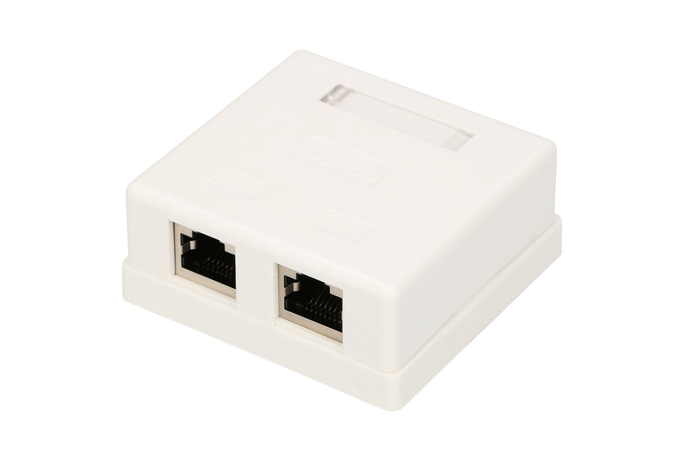 „Extralink“ paviršinio montavimo lizdas, 2x RJ45 CAT5E STP