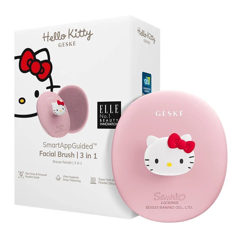 Veido valymo šepetėlis 3in1 su rankena Geske su programėle (Hello Kitty rožinis)