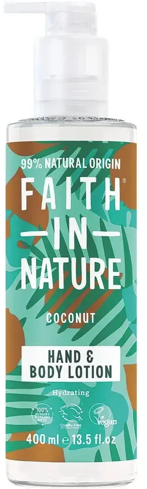 Faith In Nature Coconut Hydrating & Softening Daily losjonas kūnui For Hands & Body, 400 ml