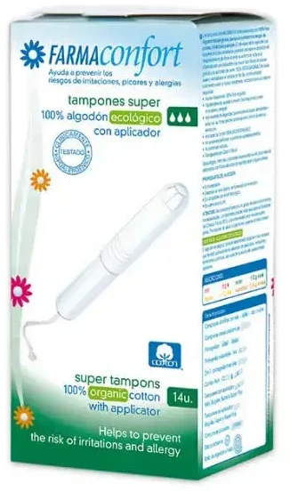 FarmaConfort medvilniniai tamponai su aplikatoriumi Super 14 vienetų