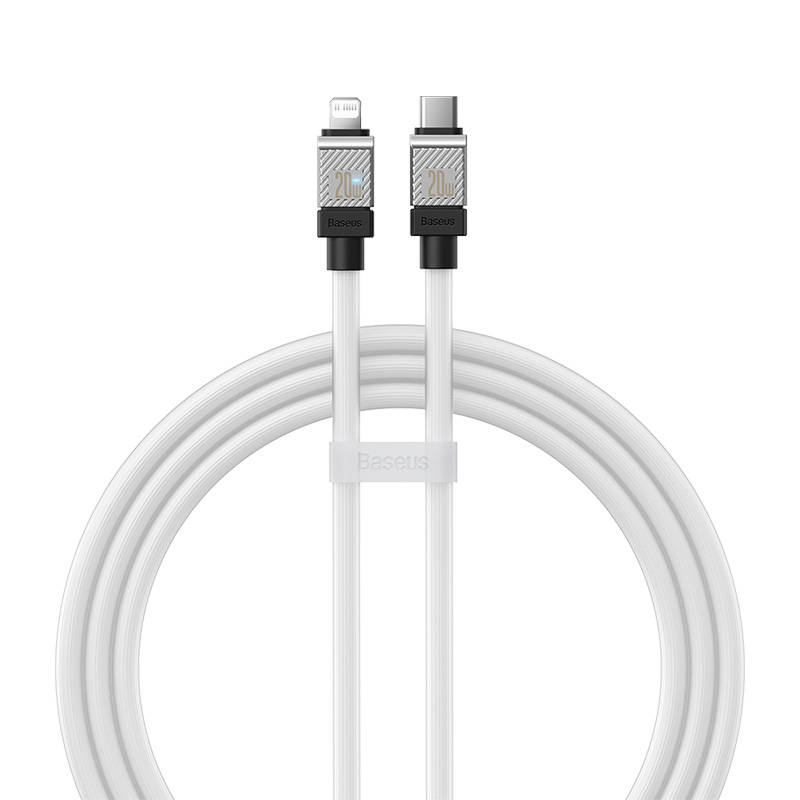 Greito įkrovimo kabelis Baseus USB-C su Coolplay Series 1m, 20W (baltas)