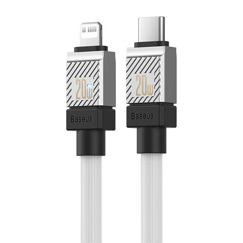 Greito įkrovimo kabelis Baseus USB-C su Coolplay Series 1m, 20W (baltas)