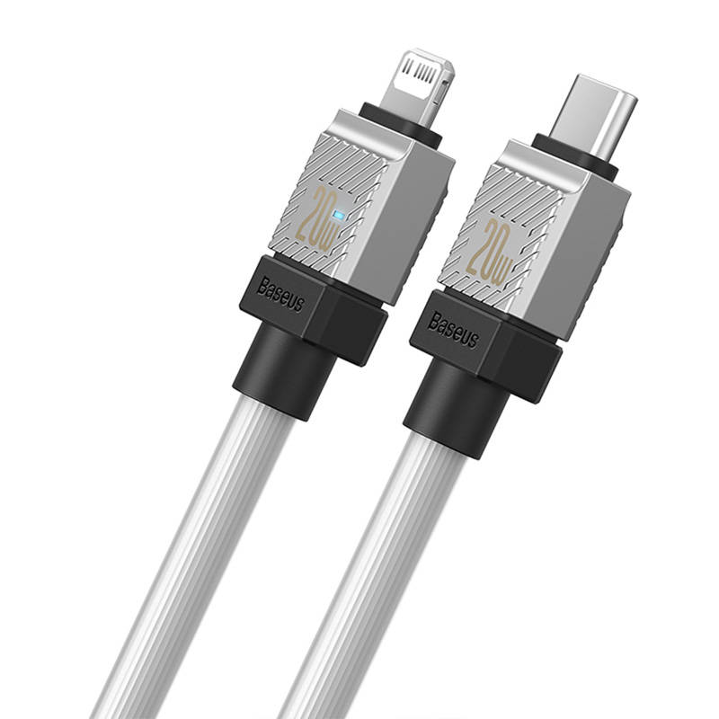 Greito įkrovimo kabelis Baseus USB-C su Coolplay Series 1m, 20W (baltas)