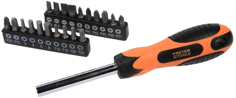 Faster Tools 1/4 colio atsuktuvo rankena su 20 antgalių
