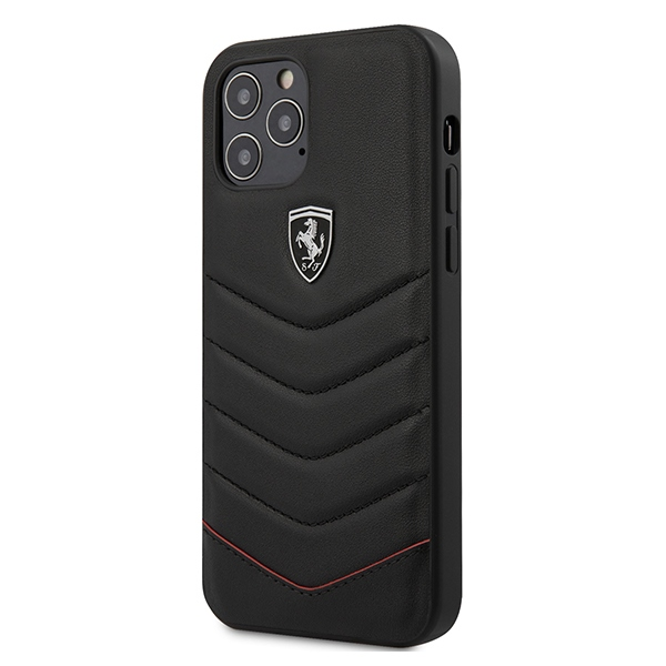 Ferrari Off Track Quilted dėklas iPhone 12 / 12 Pro, juodas