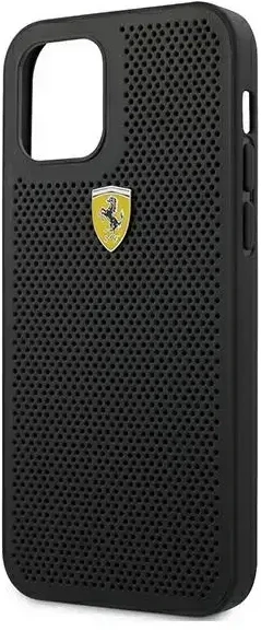 Ferrari FESPEHCP12LBK Apple iPhone 12 Pro Max 6,7″ juodos spalvos kietas dėklas On Track Perforated