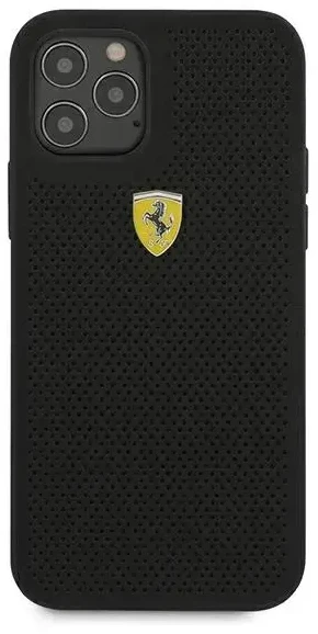 Ferrari FESPEHCP12LBK Apple iPhone 12 Pro Max 6,7″ juodos spalvos kietas dėklas On Track Perforated