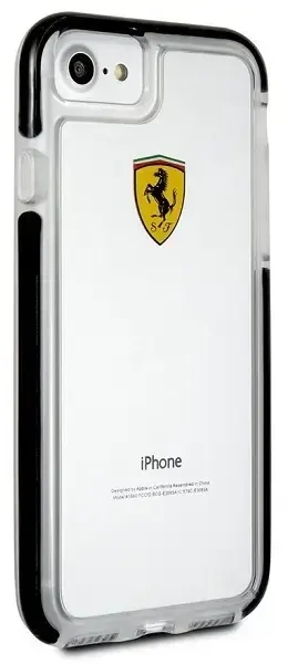 FERRARI kietas dėklas FEGLHCP7BK IPHONE 7 / 8 TRANSPARENT