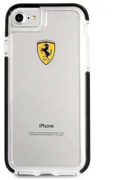 FERRARI kietas dėklas FEGLHCP7BK IPHONE 7 / 8 TRANSPARENT