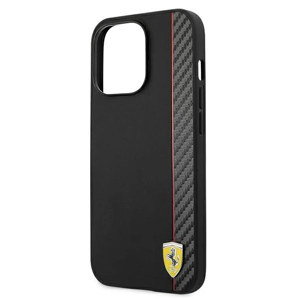 „Ferrari FESAXHCP13XBK iPhone 13 Pro Max“ 6,7 colio juodas kietas dėklas „On Track Carbon Stripe“