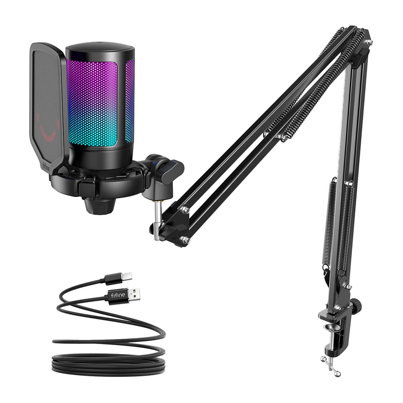 Fifine Technology FIFINE AmpliGame A6T RGB Juodas (Juodas) Kondensatorinis Mikrofonas