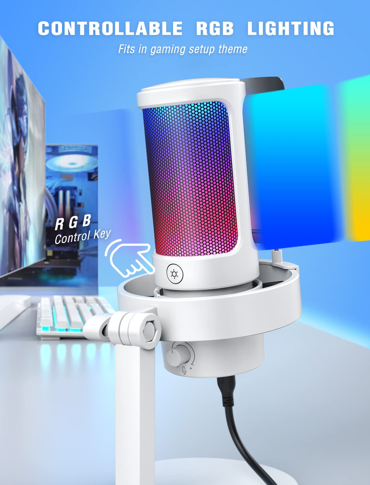 Fifine Technology FIFINE AmpliGame A8 RGB Baltas (Baltas) Kondensatorinis Mikrofonas