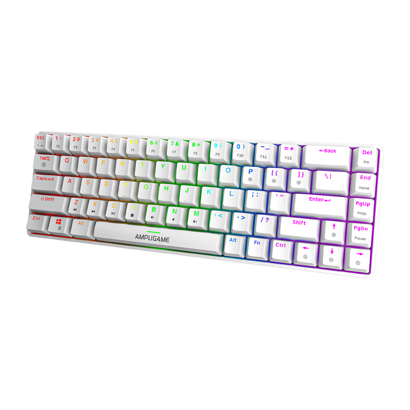 Fifine GK1W mechancial klaviatūra, 65% RGB (baltas)