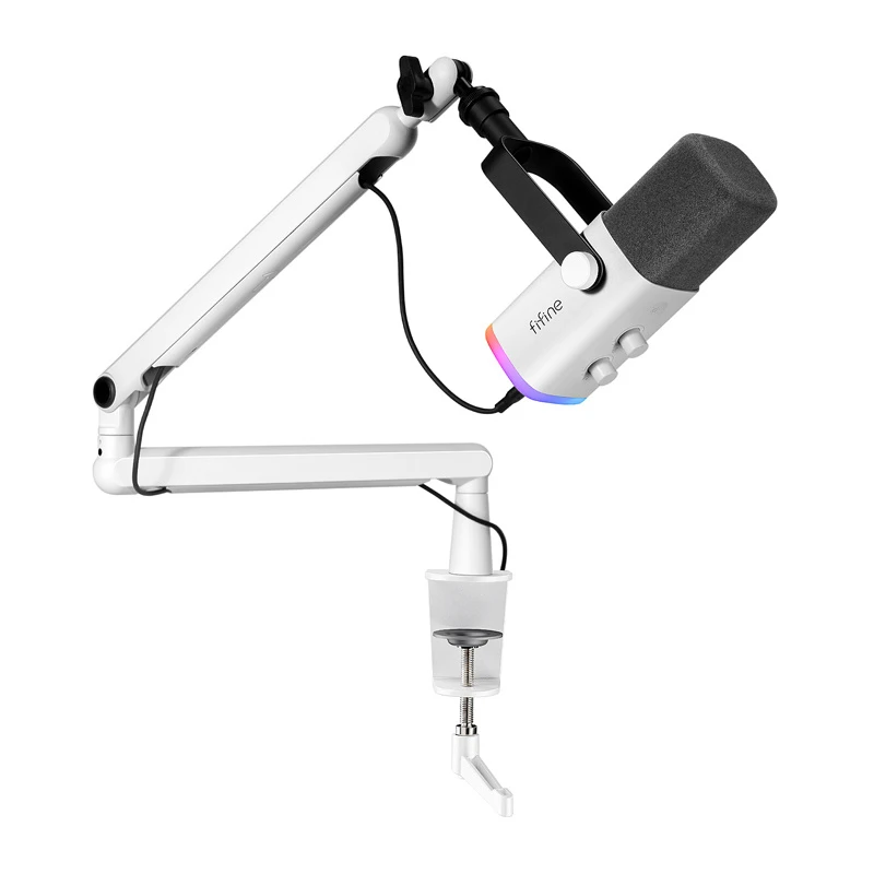 Laidinis mikrofonas su stovu ir RGB apšvietimu FIFINE AmpliGame TAM8W
