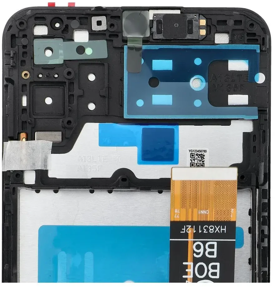 FixCell LCD ekranas, skirtas SAMSUNG A13 4G A135 OEM rėmeliui su komponentais