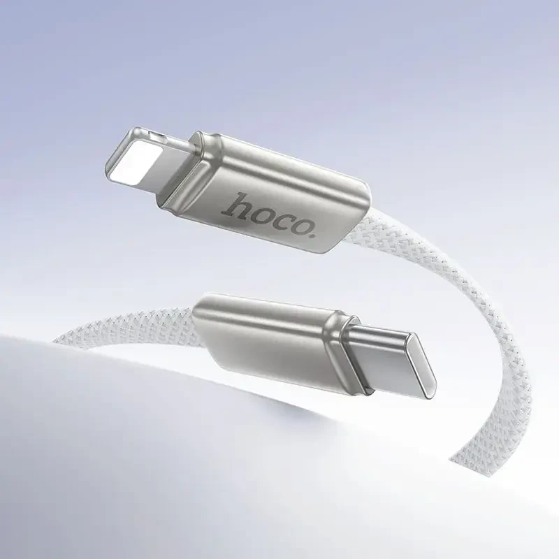 Flat Cable USB C to Lightning Hoco PD 30W 1 m X125 balta