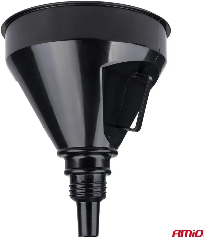 Lankstus juodas piltuvėlis su filtru kurui, skysčiui, vandeniui, 13,5 cm amio-04036