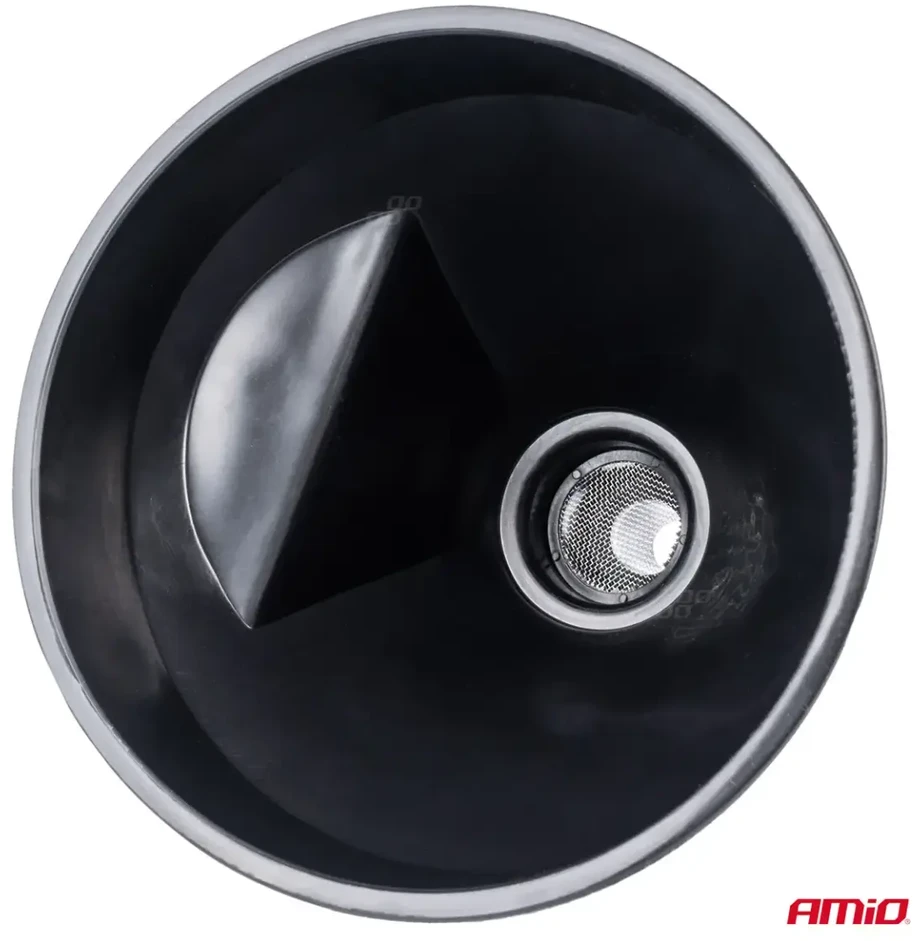 Lankstus juodas piltuvėlis su filtru kurui, skysčiui, vandeniui, 13,5 cm amio-04036