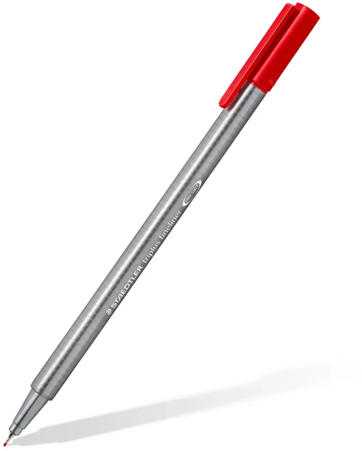 Vienkartinis rašiklis STAEDTLER TRIPLUS FINELINER 334, 0,3 mm, raudona