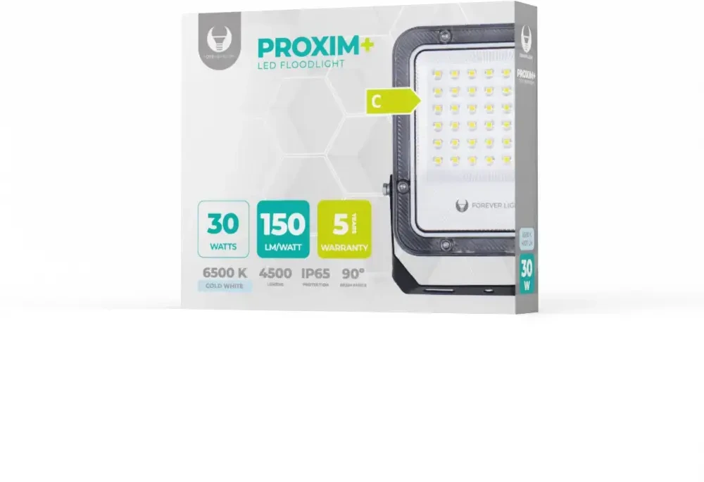 Plastrol „Telforceone“ LED prožektorius PROXIM+ 30W 6500K 4500lm 230V IP65 „Forever Light“ 150lm/W 5 metų garantija