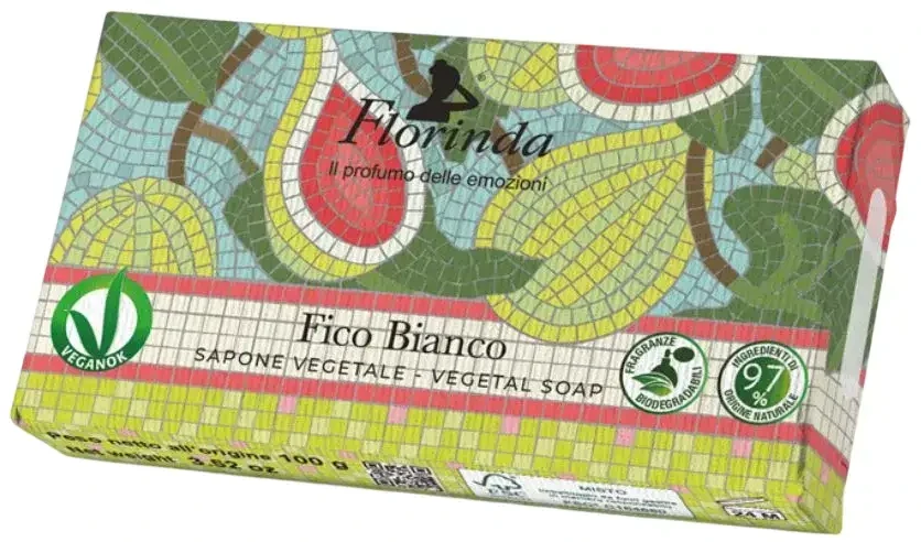 La Dispensa Florinda Mosaico muilas augalinis, rankų darbo, parfumuotas, Baltuju Figu aromato, 100 g