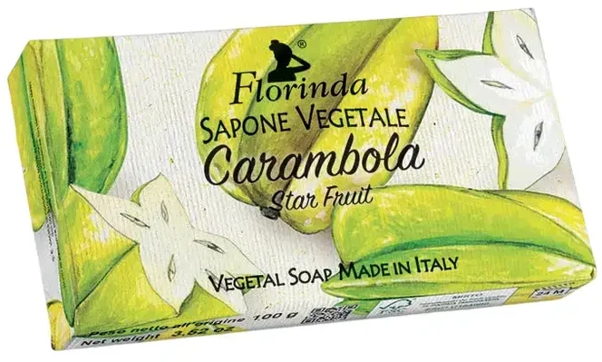 Florinda Carambola veganiškas drėkinamasis ir valomasis muilas su vaisių kvapu, 100 g