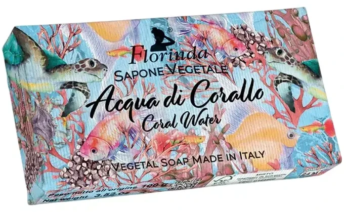 Florinda Coral Vanduo Hydrating Scented Soap Bar Body, 100 g