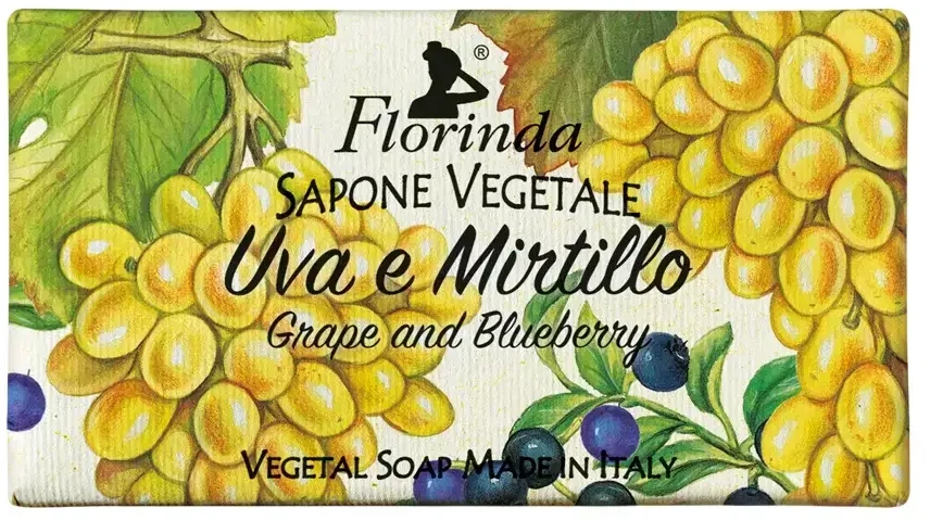 La Dispensa Florinda muilas augalinis, rankų darbo, parfumuotas, Vynuogių ir Mėlynių aromato, 100 g