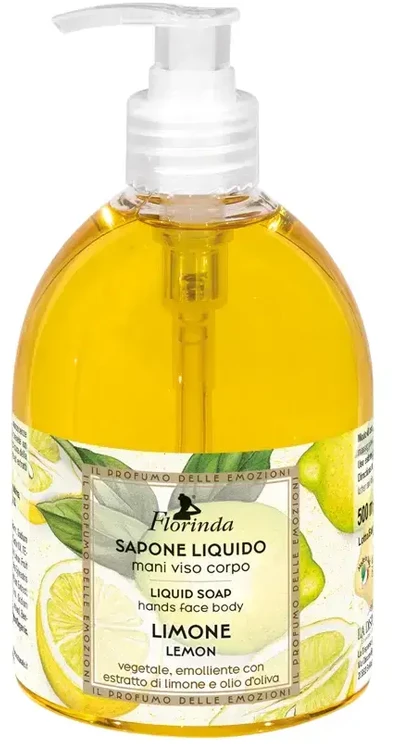 Florinda Lemon & Olive Oil Cleansing & Hydrating Liquid Soap For Face & Body, 500 ml