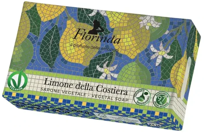 La Dispensa Florinda Mosaico muilas augalinis, rankų darbo, parfumuotas, Pakrantės Citrinų aromato, 100 g
