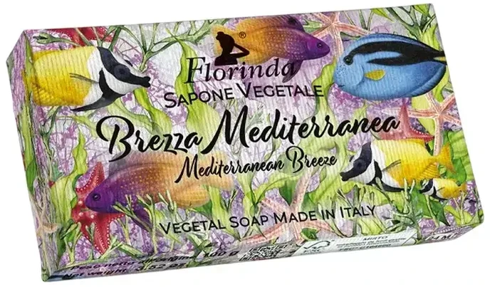 Florinda Mediterranean Breeze veganiškas drėkinamasis kvapusis tualetinis muilas kūnui, 100 g