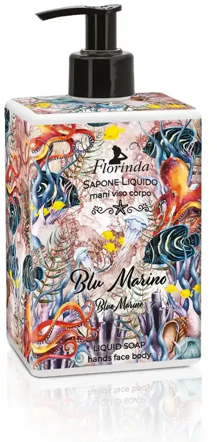 Florinda Mėlyna jūrinis valomasis ir minkštinantis skystas muilas rankoms, veidui ir kūnui, 500 ml