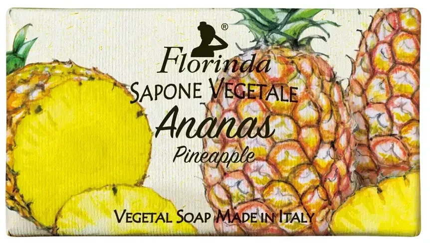 Florinda Pineapple Vegan Cleansing & Softening Fruity Scented Soap Bar Body, 100 g