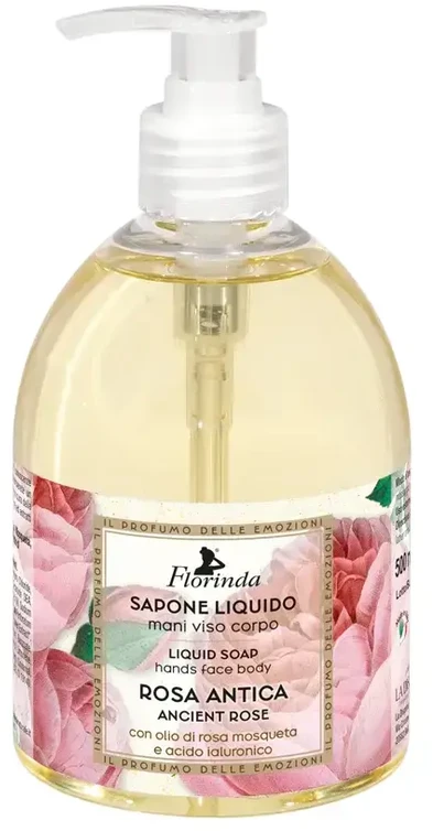 Florinda Rosa Antica Cleansing & Softening Liquid Soap Hands & Face & Body, 500 ml