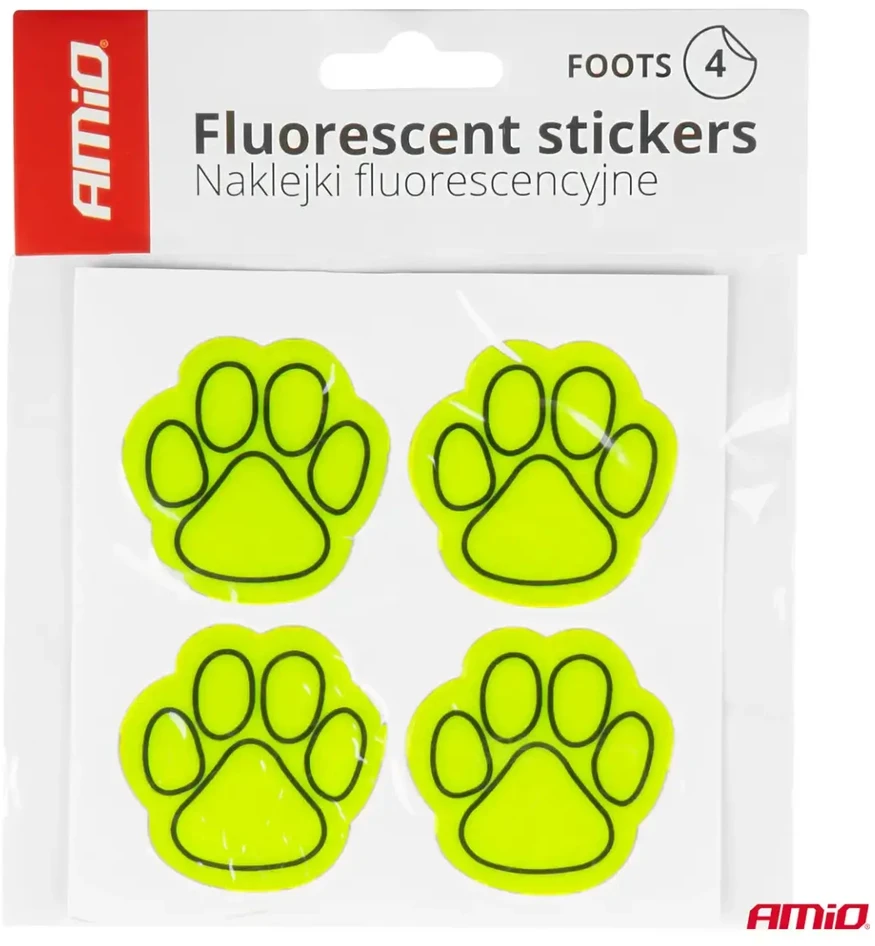 Fluorescenciniai šviesą atspindintys įspėjamieji lipdukai vaikų kojoms amio-03940