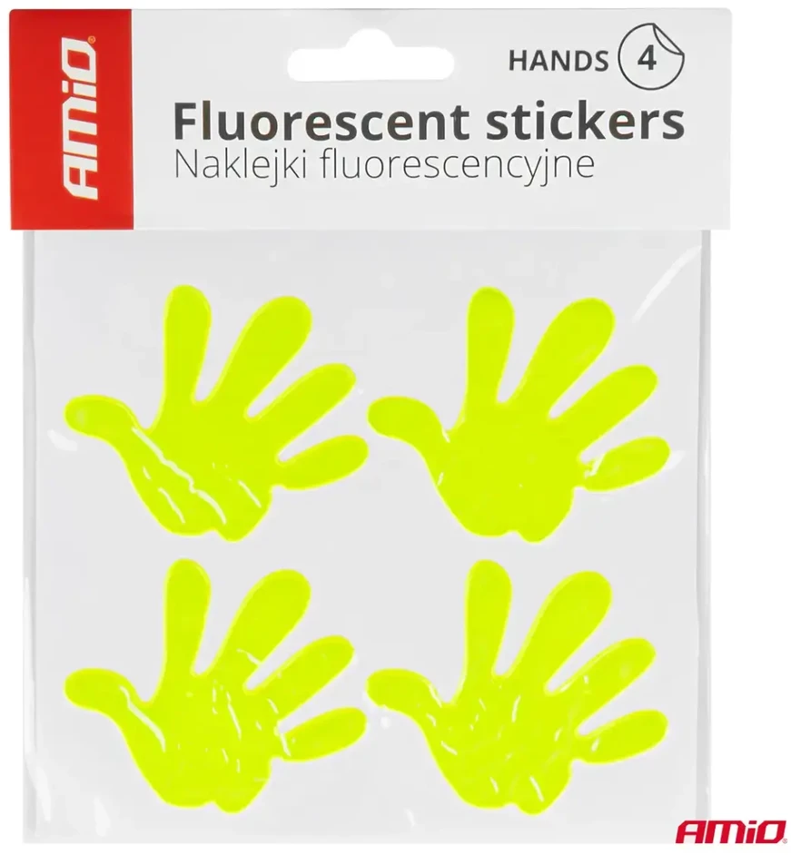 Fluorescenciniai šviesą atspindintys įspėjamieji lipdukai vaikų letenėlėms amio-03942