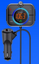 Belaidis Garso Siųstuvas - Savio TR-14 FM Bluetooth 5.0 USB PD 3.0 QuickCharge Juodas